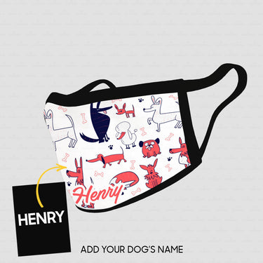 Personalized Dog Gift Idea - Kinds Of Dogs Play Around For Dog Lovers - Cloth Mask